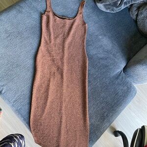 Bronze color midi tank dress